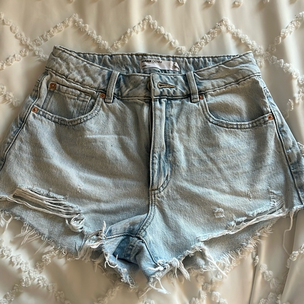 Light wash denim shorts from Garage. Size 01